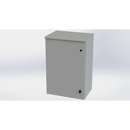 Saginaw Control & Engineering 1/4 Turn Knob Latch Electrical Enclosures, 36 in H, 16 in D, 24 in W, NEMA 3R, Galvanized Steel SCE-36R2416LP